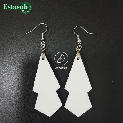 China ESTASUB FASHIONABLE Wholesale Wooden Earrings Blank Sublimation Jewelry for sale