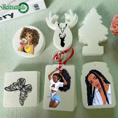 China Blank Animal Pattern Sublimation Custom Felt Car Air Freshener For Heat Transfer for sale