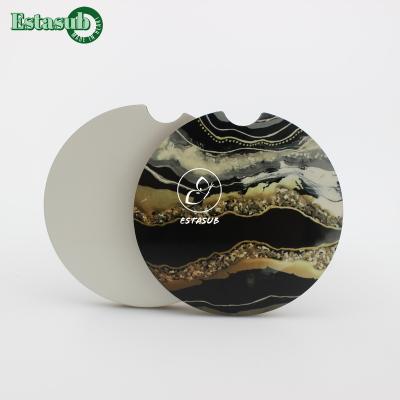 China Sustainable Round Shaped China MDF Car Coaster Sublimation Blanks for sale