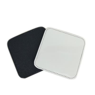 China Sustainable Custom Blank Leather Coasters With Rubber Backing for sale