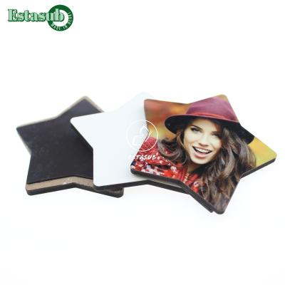 China Shape Star Sublimation MDF Custom Cut Out Fridge Magnet For Heat Pressing for sale