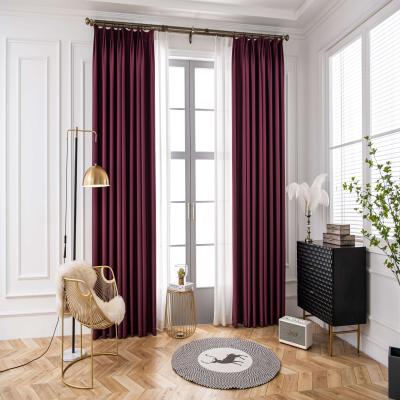 China 110 Inch Fire Retardant Cheap WIDTH Blackout Ready Made Solid Curtain For Living RoomHot Sale Products for sale