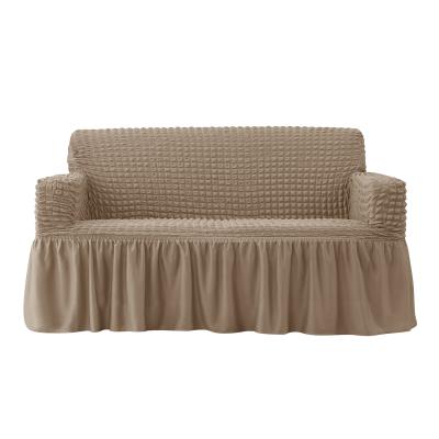 China Durable Unique Seat 3D Bubble Lattice Elastic Stretch Spandex Sofa Slipcover Protector Elastic With Skirt for sale