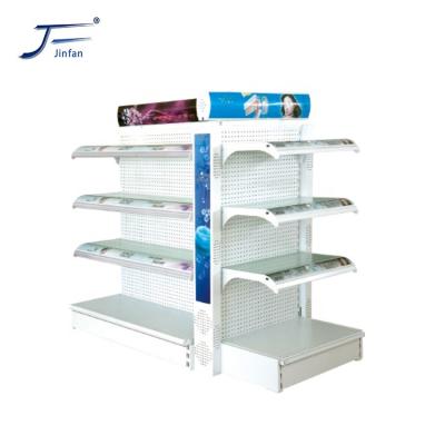 China Customized high quality glass display stand double sided cosmetics and supermarket skin care products for sale