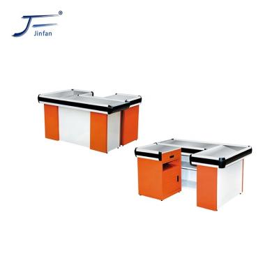 China Good Appearance Supermarket Store Supply Small Quick Check Cashier Counter Stainless Steel Cold Rolled Steel NC JF-CW003; JIA for sale