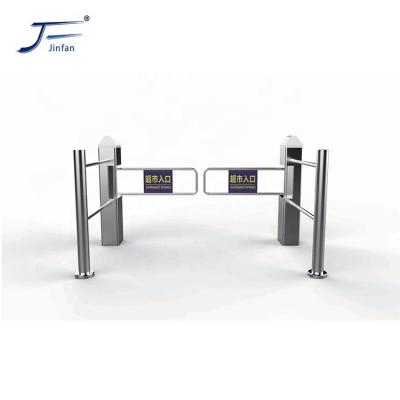 China Stainless Steel Luxury Supermarket Sensor 304 Access Control Automatic Optical Swing Gate Turnstile For Entrance And Exit for sale