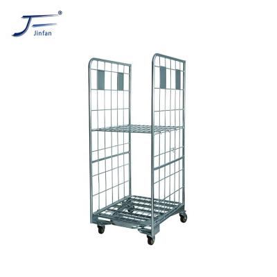 China Collapsible Top Selling Industrial Warehouse Rolling Container Cage Transport Trolley Container for sale