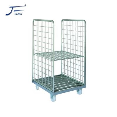 China Collapsible Warehouse Rolling Container Cage Transport Cart Foldable Top Selling Industrial Container for sale