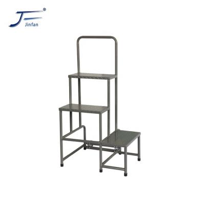 China Folding Ladders Supermarket and Warehouse Store Rolling Ladder Easy Movable Steel Trolley for sale