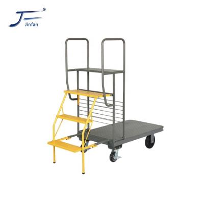 China Warehouse and store folding ladders dismantle metal step trolley folding strong ladder for sale for sale