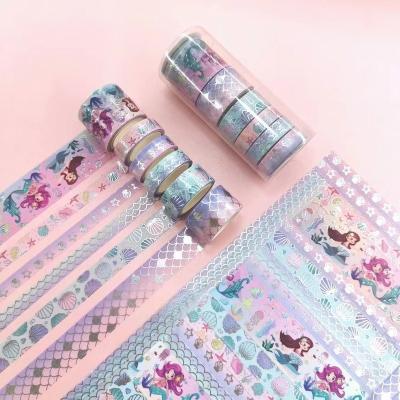 China Waterproof Overlaid Custom Make Perforated Foil Printed Washi Tape For Planner for sale