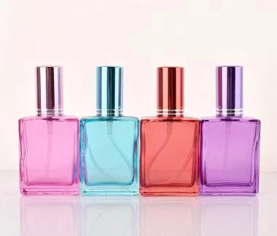 China 30ml Atomizer Glass Perfume Bottles Collectable Antique Square Scent Bottles for sale