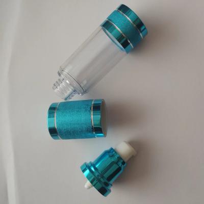 China 30ml Matte Blue Airless Cosmetic Bottles Plastic Pump Containers for sale