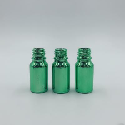 China Custom 20ml Electroplate Green Cosmetic Oil Bottles For Skincare 30ml for sale