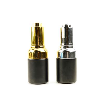 China Oem 30ml Matte Black Glass Makeup Containers Tincture Bottles With Gold for sale