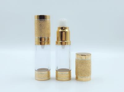 China Custom Frosted Gold Airless Pump Bottle For Lotion Cream Essential Oils for sale