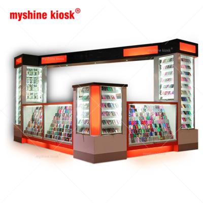 China Mobile phone accessories mall kiosk design for sale hot sale mobile phone case display glass display mobile phone accessories mall kiosk design for sale for sale