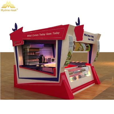 China Durable Myshine Factory Price Customize Mall Fast Food Kiosk Modern Unique Design For Kiosk Pancake for sale