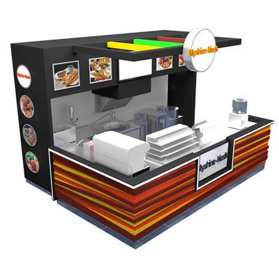 China 3D Grocery Snack Kiosk Design Retail Kiosk Boba Tea Shop Churros Fast Food Kiosk for sale