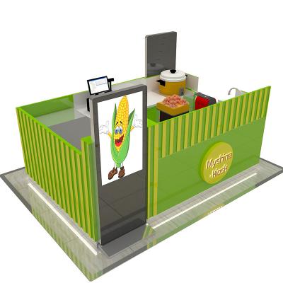 China Spring Potato Kiosk In Mall Customized Retail Sweet Food Popcorn Corn Kiosk With Counter Design Corn Stall For Sale for sale