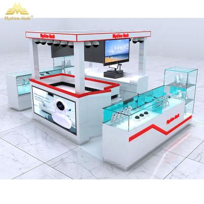 China Morden Myshine Electronic Product Display Showcase For Camera Counters Monitor Display Glass Kiosk for sale