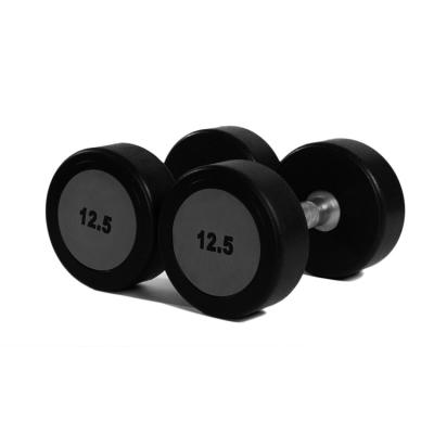 China Durable PU Round Steel Dumbbell Fitness Dumbbell for sale