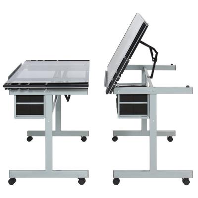 China Adjustable Height (Height) Drafting Desk Drafting Table Tempered Glass Adjustable Drafting Desk for sale