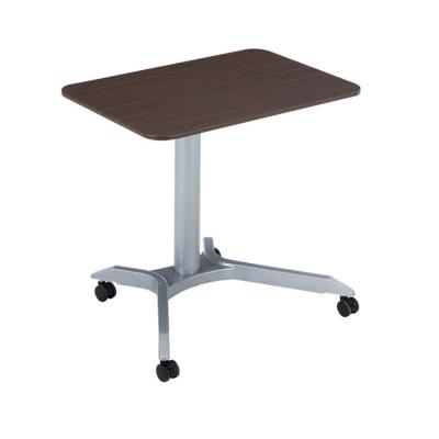 China Adjustable (Height) Gas Lift Height Adjustable Sit To Stand Desk Laptop Cart With Wheels for sale