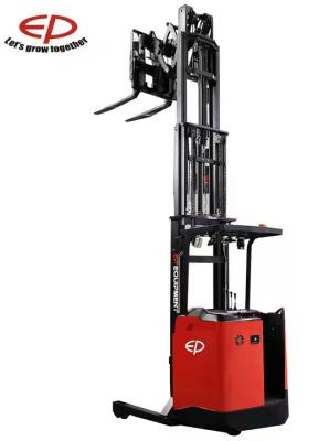 China Double Scissors 1.2t Mini Electric Stacker Reach Truck for sale