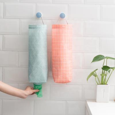 China Viable Waterproof Plastic Grocery Bag Dispenser Storage Kitchen Holder Wall Mount Reusable Waste Bag Organizer for sale