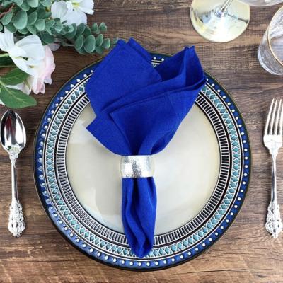 China Meita Reusable Home Linen Napkins Wedding Table Sage Pure Royal Blue Cotton Linen Napkins for sale