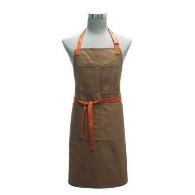 China Retro Heat Resistant MEITA MAISON MAISON Canvas Bib BBQ Italian Khaki Apron for sale