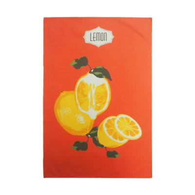 China SUSTAINABLE HOME Cotton MEITA Classic Lemon Print Dishtowel Kitchen Towel Table Towels for sale