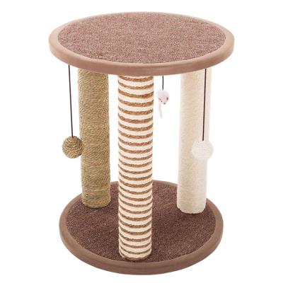 China Cat Tower 3 Viable Indoor Scratch Posts Cat Scratch Post Tree with Base for sale