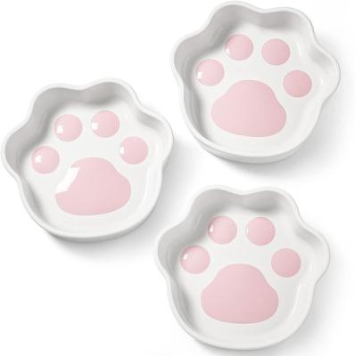 China 8 Ounce Shallow Dish Stocked Ceramic Pet Cat Food Bowls Cat Water Bowl for Indoor Cats for sale