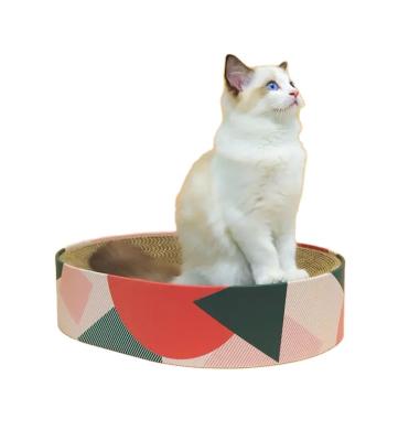 China Foldable Relaxation Stocked Corrugated Cat Scratcher Cardboard for sale