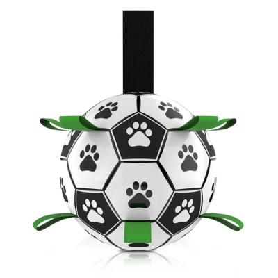 China New Stored Outdoor Interactive Dog Football Toys Dog Soccer Ball With Tags for sale