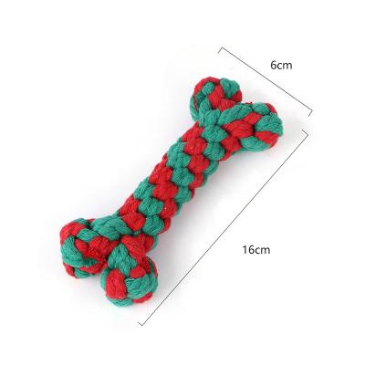 China Braided Dog Stocked Toy Pet Teeth Cleaning Toy Rope Ball Bone Durable Wishbone Dog Chew Toy for sale