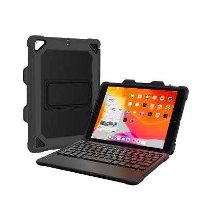 China Wireless Kickstand Stand 3 Pin Smart Connect Rugged Keyboard Case MFi 3 Pin Smart Bluetooth Stand Case w/Pencil Keyboard Pad for sale