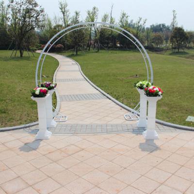 China Wedding Party Event Decoration Factory Customizable Hochzeitsbogen Metal Wedding Detachable White Round Arch for Balloon Party Stage and Garden Decoration for sale