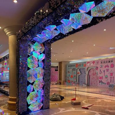 China New Festival Decoration Home Style Waterproof PVC Diamond Half Led Christmas Lights For Bar And Restaurant Wall Backdrop Decoration for sale