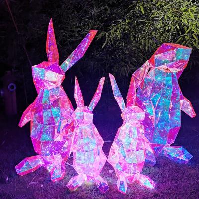 China Commercial Use Factory Three Size Rabbit Led Street Pattern Light For Lantern Theme Park Mid Chinese New Year Festival Autumn Decoration for sale