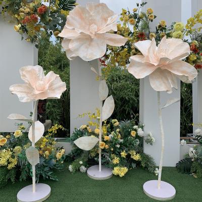 China Wedding. Wedding Flower Plant Three Piece Set Wholesale Cheap Artificial Paper Flowers For Christmas Window Display Stage And Boho Wedding Decor for sale