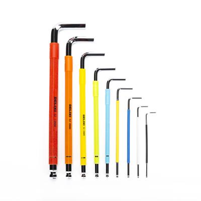 China Furniture Repair Delixi 9pcs Ball Head Arm Rainbow Color Allen Wrench Long for sale