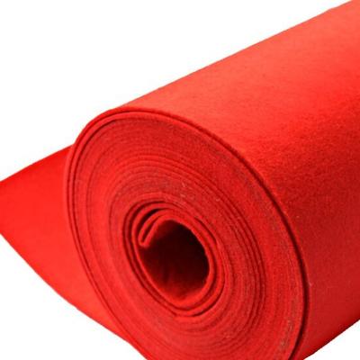 China Others Wholesale Home And Party Living Room With Red Nonwoven Needle-punched Polyester Felt Plain Velvet Carpet 1M*100M for sale