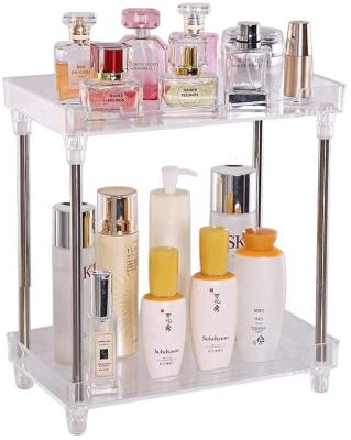 China Beautiful net celebrity hot-selling desktop transparent acrylic 2-layer storage rack for sale