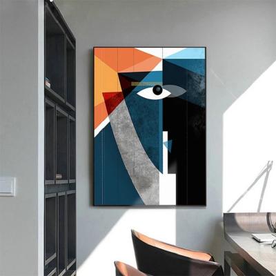 China Geometric Wall Art Print Pictures Cuadros Decorativos Crystal Porcelain Wall Acrylic Paintings Abstract Face Waterproof Home Decor for sale