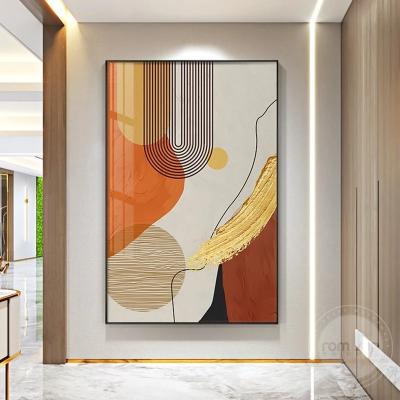 China Waterproof Modern Colorful Geometric Abstract Wall Art Picture of Crystal Porcelain Painting Print Minimalist for Living Room Home Decor for sale