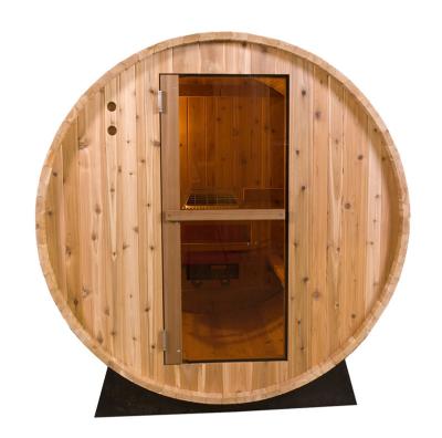 China Red Cedar 1 Cheapest -2 Person Hemlock Outdoor Computer Control Panel Pine Sauna Barrel Dome for sale