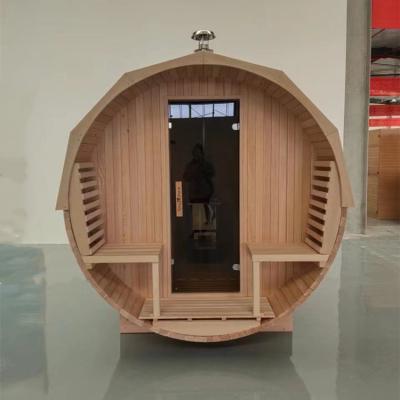 China New Computer Control Panel Design Red Cedar 4 Person 6 Person Sauna Rooms For Outdoor for sale